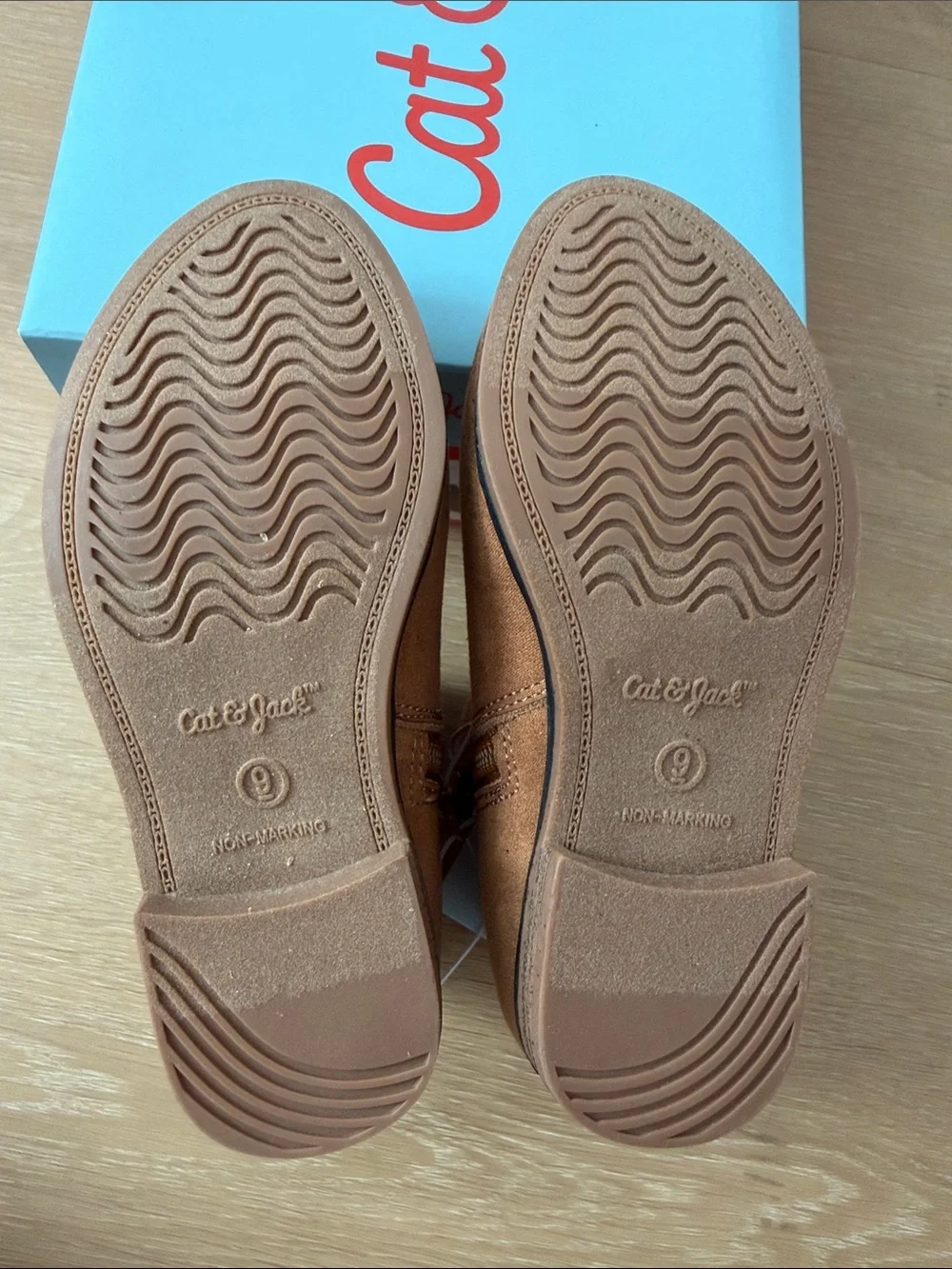 Cat & Jack Girls Cognac Tan Suede Ankle Booties